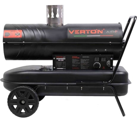 Дизельная пушка VERTON Air DH-24D (24кВт, 588м3/ч., 1,4л/ч, непрямой нагрев, дисплей, манометр, дизель/керосин) 01.12775.13447