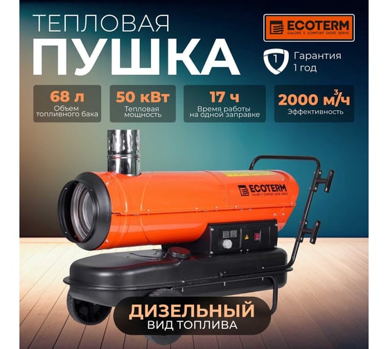 Тепловая дизельная пушка ECOTERM DHI-50W