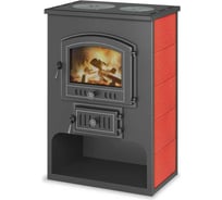 Печь-камин Везувий ПК-03 (224) с плитой "В3" красный 12 кВт (200 м3) Ø150мм О-12045