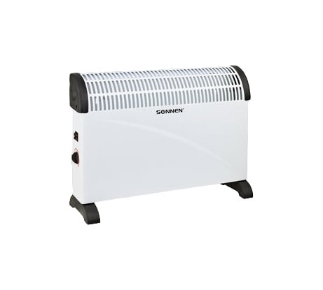 Обогреватель-конвектор SONNEN Y-01S, 2000 Вт, 3 режима работы, белый/черный, 455309