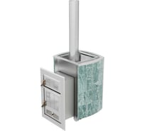 Дровяная печь для бани VVD Чародейка 2021, топка сталь нержавеющая AISI439 4 мм, облицовка змеевик 10003