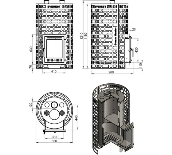 Печь для бани Везувий эверест "steam master" 38 inox (320м) б/в О-1200236