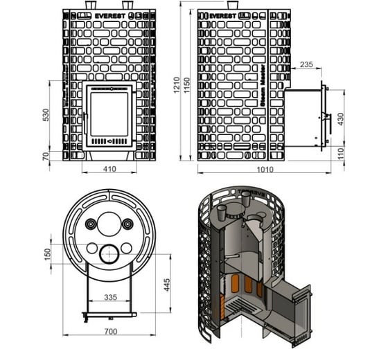 Печь для бани Везувий эверест "steam master" 60 inox (320м) О-1200237