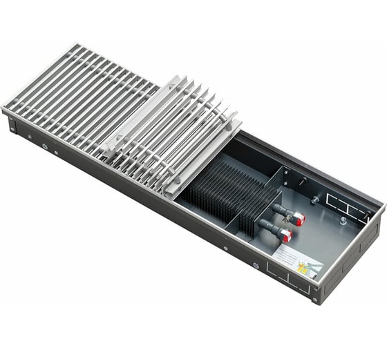 Встраиваемый внутрипольный конвектор с решеткой TECHNO Usual KVZ 350-65-1200 RH04001473К 1