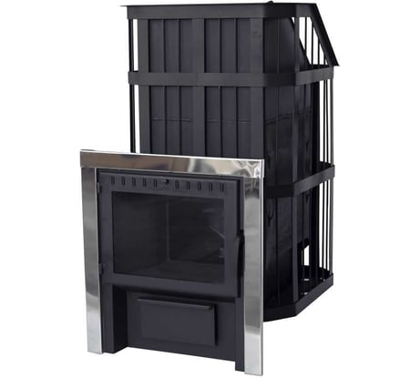 Банная печь НМК "Сибирь" с закрытой каменкой, панорамная дверца 020110 НМК020110