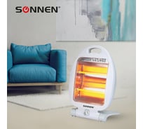 Инфракрасный обогреватель SONNEN Rh06, 800 Вт, 2 режима работы, напольная установка, белый, 455737