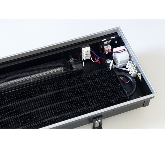 Внутрипольный конвектор KVZ с вентилятором с решеткой KVZ-Vent-230-80-1400-2V-UA/RRA-230-1400-A