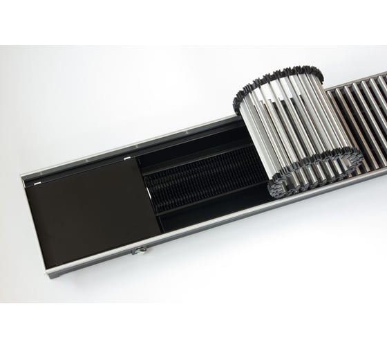 Внутрипольный конвектор KVZ с вентилятором с решеткой KVZ-Vent-230-80-2400-6V-UA/RRA-230-2400-A
