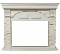 Портал Firelight Torre 30S камень белый, шпон белёный дуб