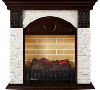 Портал Firelight Torre C камень белый, шпон темный дуб