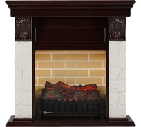 Портал Firelight Forte C камень белый, шпон темный дуб