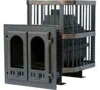 Банная печь НМК чугунная "Сибирь-24" С двухстворчатой каминной дверцей, сетка 020210 НМК020210