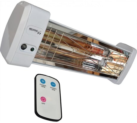 Инфракрасный уличный обогреватель HELIOSA HI DESIGN 1500Вт IPX5 белый с пультом 77B15T