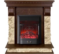 Каминокомплект InterFlame Барон Магия Люкс Magestic BL темный дуб Брайт с Magestic BL Темный Дуб