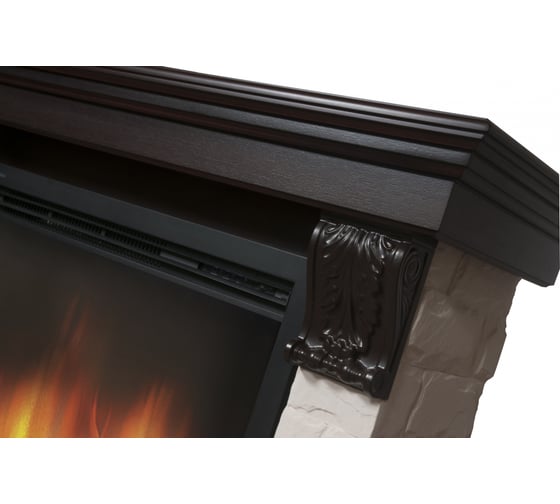 Портал Firelight Forte 25S камень белый, шпон темный дуб