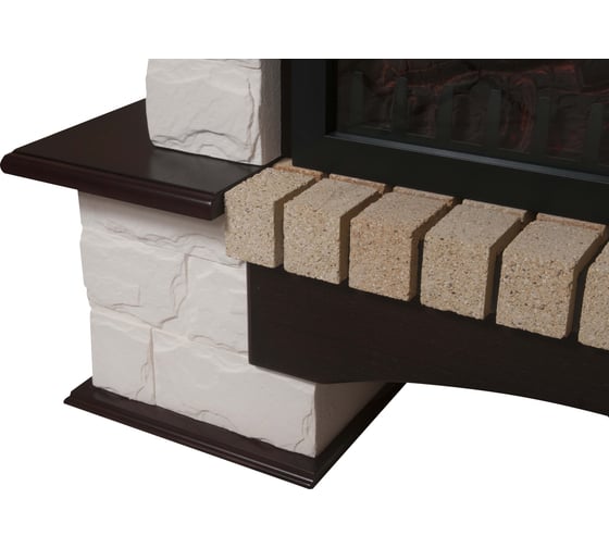 Портал Firelight Forte 25S камень белый, шпон темный дуб
