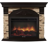 Портал Firelight Torre 30S камень сланец натуральный, шпон темный дуб