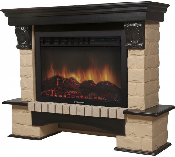 Портал Firelight Forte 25S камень бежевый, шпон венге