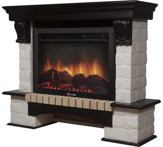 Портал Firelight Forte 30S камень белый, шпон венге