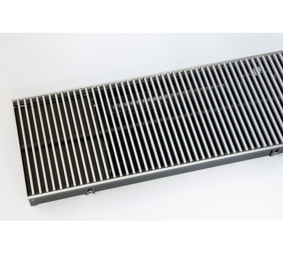 Внутрипольный конвектор с вентилятором и решеткой KVZ KVZ-Vent-300-80-2400-6V-UA/RRA-300-2400-A