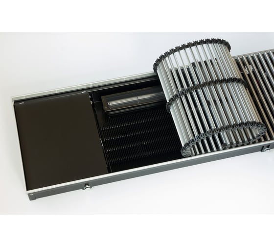Внутрипольный конвектор с вентилятором и решеткой KVZ KVZ-Vent-300-80-2200-4V-UA/RRA-300-2200-A 1