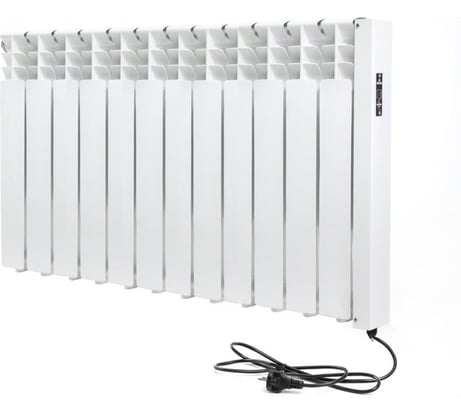 Электрический радиатор отопления Normand энергоэффективный 12 с электронным терморегулятором белый 344-169