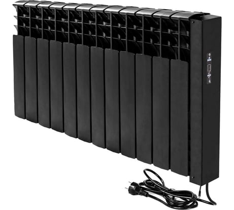 Электрический радиатор отопления Normand энергоэффективный 12 с электронным терморегулятором черный 134-030