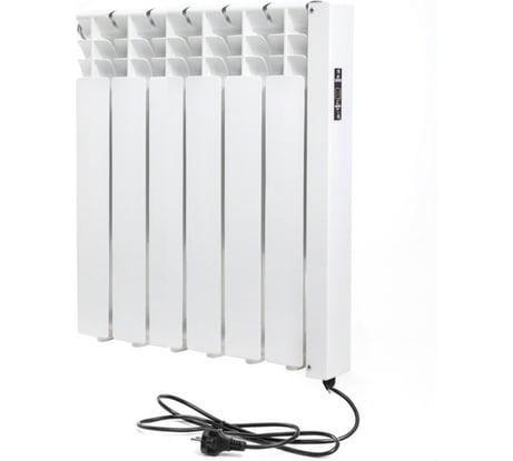 Электрический радиатор отопления Normand энергоэффективный 6 с электронным терморегулятором белый 344-138