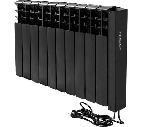 Электрический радиатор отопления Normand энергоэффективный 10 с электронным терморегулятором черный 134-023