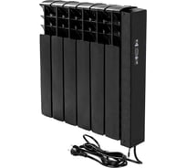 Электрический радиатор отопления Normand энергоэффективный 6 с электронным терморегулятором черный 134-047