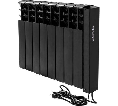 Электрический радиатор отопления Normand энергоэффективный 8 с электронным терморегулятором черный 134-054