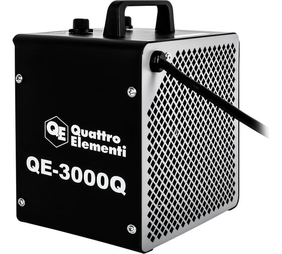 Керамический электрический нагреватель воздуха QUATTRO ELEMENTI QE-3000Q КУБ (1,5/3,0 кВт, 250 м.куб/ч, площадь обогрева 30 м2) 915-977