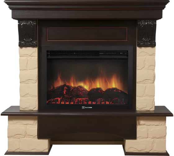 Портал Firelight Forte 26/30S камень бежевый, шпон темный дуб НС-1171425 1