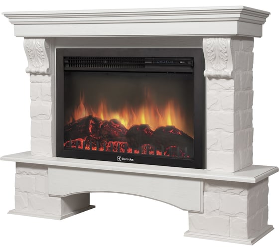 Портал Firelight Forte 26/30S камень белый, шпон белёный дуб НС-1171426