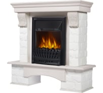 Портал Firelight Forte Classic камень белый, шпон беленый дуб НС-1141390