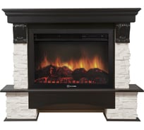 Портал Firelight Pietra 25S камень белый, шпон темный дуб НС-1158501