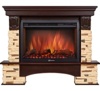 Угловой портал Firelight Pietra 26/30U камень сланец натуральный, шпон темный дуб НС-1171437