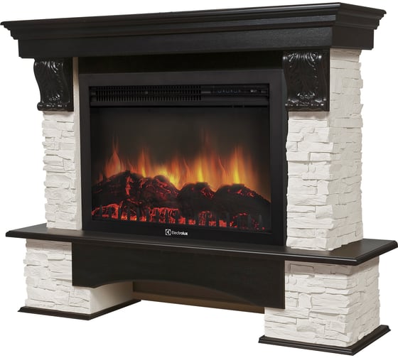 Портал Firelight Pietra 26/30S камень белый, шпон темный дуб НС-1171438
