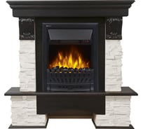 Портал Firelight Pietra Classic камень белый, шпон темный дуб НС-1158486