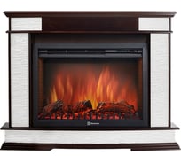 Портал Firelight Scala 25 камень сланец скалистый белый, шпон тёмный дуб НС-1170994