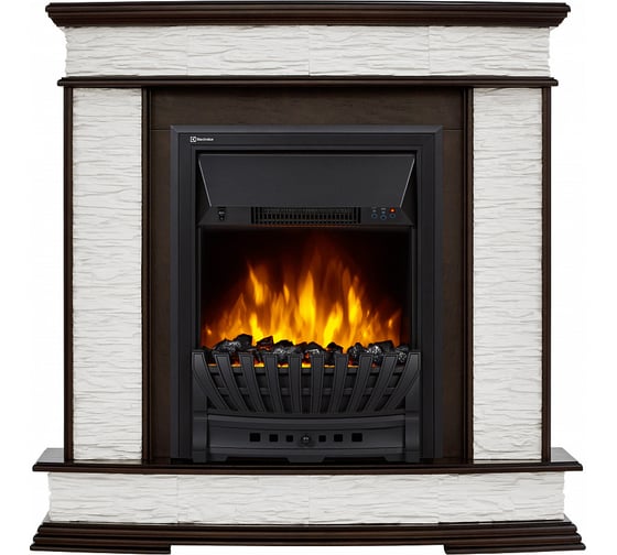 Портал Firelight Scala Classic камень сланец скалистый белый, шпон тёмный дуб НС-1170985 1