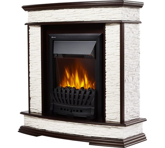 Портал Firelight Scala Classic камень сланец скалистый белый, шпон тёмный дуб НС-1170985