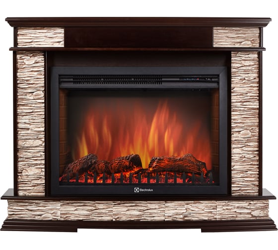Портал Firelight Scala 25 камень сланец скалистый бурый, шпон тёмный дуб НС-1170995