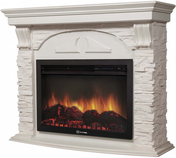 Портал Firelight Torre 26/30S камень белый, шпон белёный дуб НС-1171430