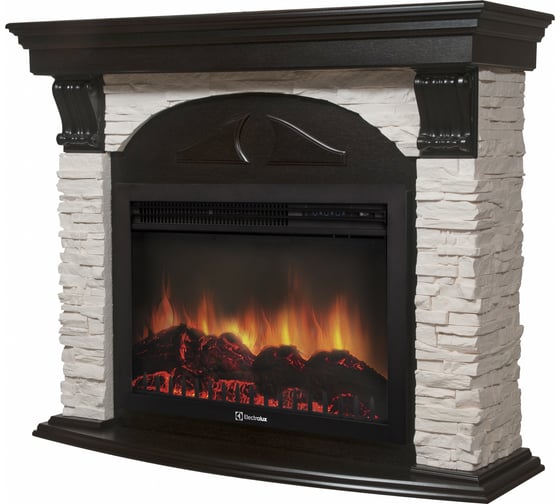Портал Firelight Torre 26/30S камень белый, шпон венге НС-1171431