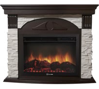 Портал Firelight Torre 26/30S камень белый, шпон темный дуб НС-1171432