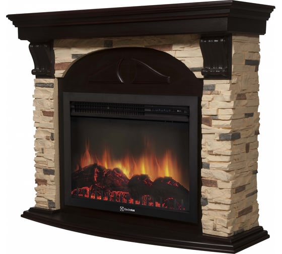 Портал Firelight Torre 26/30S камень сланец натуральный, шпон темный дуб НС-1171434