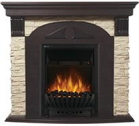 Угловой портал Firelight Torre Classic U камень слоновая кость, шпон темный дуб НС-1143549