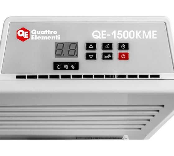 Конвекторный электрический нагреватель воздуха QUATTRO ELEMENTI QE-1500KME (0,75/1,5 кВт, с эл.блоком управления, ТЭН монолит.) 915-465