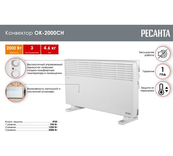 Конвектор Ресанта ОК-2000СН 67/4/21